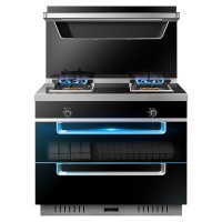 艾美特JJZT-CJT05B集成灶一体大吸力油烟机4.5kw超大火力燃气灶100L大容量消毒柜智能烟灶套装顶部可暖菜