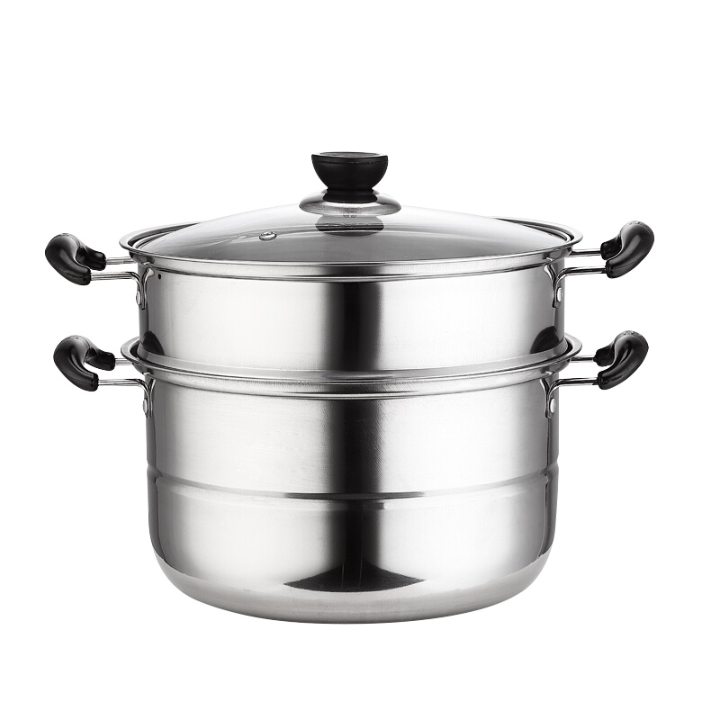 苏宁极物 双层多用蒸锅 MLS-全家福-05 曼 丽 斯不锈钢家用双层汤锅高锅(个)