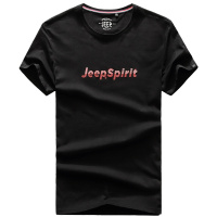 JEEP 男装旗艦吉普短袖T恤圆领印花全棉宽松大码夏季休闲半袖t恤