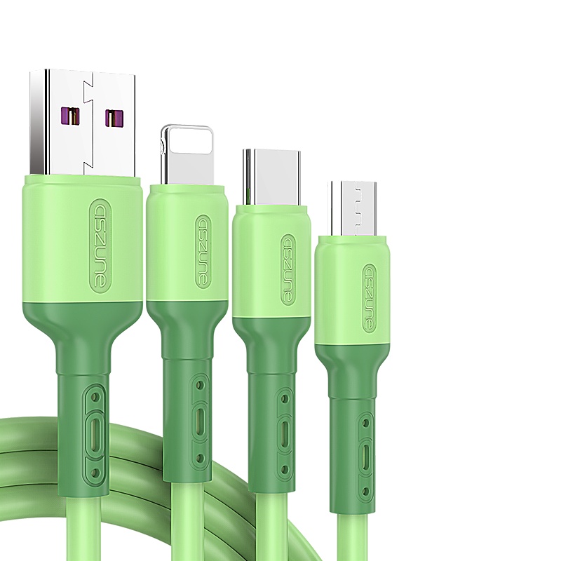 邻家-一拖三液态硅胶数据线-红色1.5米 低温快充 液态软胶 66W超级快充 三合一手机数据线 不开胶不开裂(2)