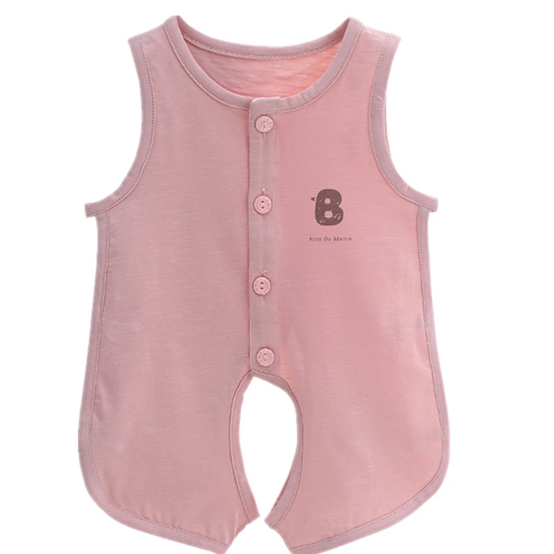 卡比一木KBMLOVELY3-12月男女宝宝哈衣婴幼儿内衣无袖爬爬服连体衣66cm-80cm宝贝夏季连体服KM1533