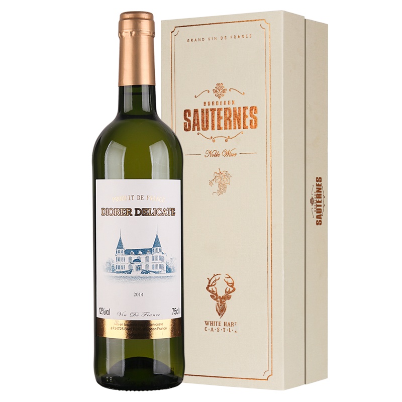 法国原瓶进口 迪勒精致干白葡萄酒750ml*1 单支礼盒装