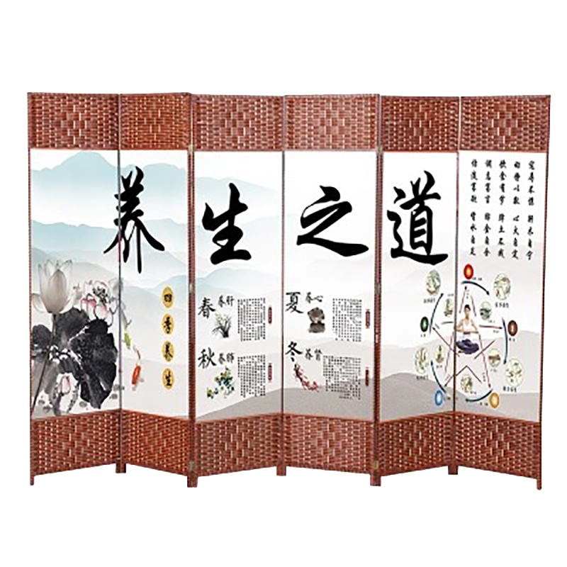 [规格:1.9米高*50cm宽(双面)6片装]插屏房屋励志底座_临时家用玄关餐厅隔断包厢屏风房屋励志底座造型工作室酒店