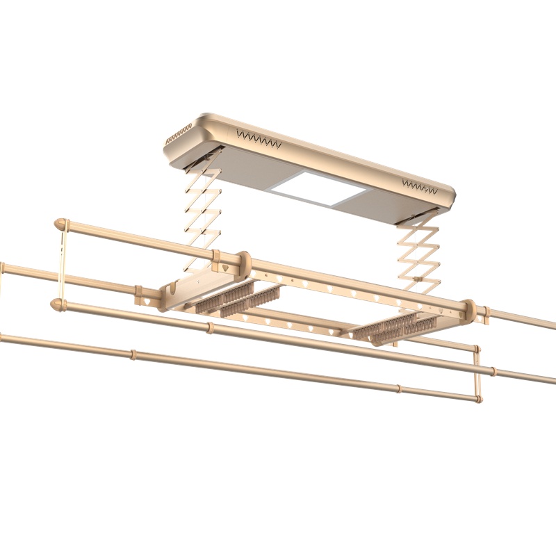 好易点智能晾衣机 阳台升降伸缩晾衣架 四杆照明智能升降 K30香槟金