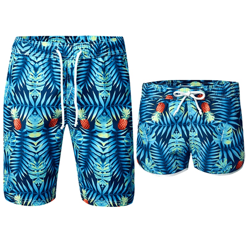 号手速干宽松沙滩裤男大码海边度假情侣温泉平角泳裤大裤衩短裤潮