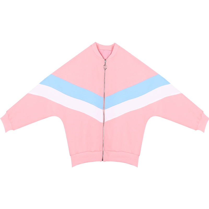 2019春秋新款撞色宽松夹克减龄休闲运动风短外套女棒球服卫衣开衫