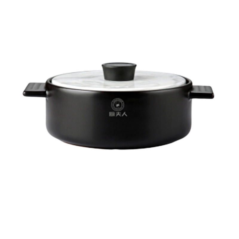 厨夫人 砂锅煲汤明火耐高温陶瓷炖锅汤煲汤锅粥煲石锅沙锅养生煲 CFR-438D 大理石汤锅 黑身大理石盖2.5L