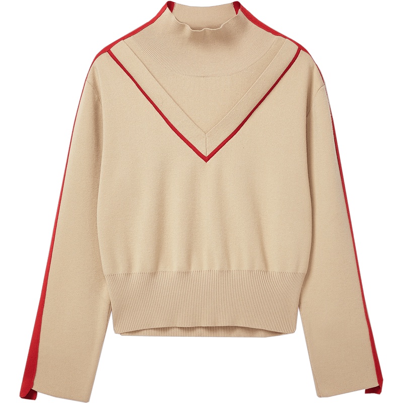 2019爱居兔秋季女装半高领设计长袖针织衫