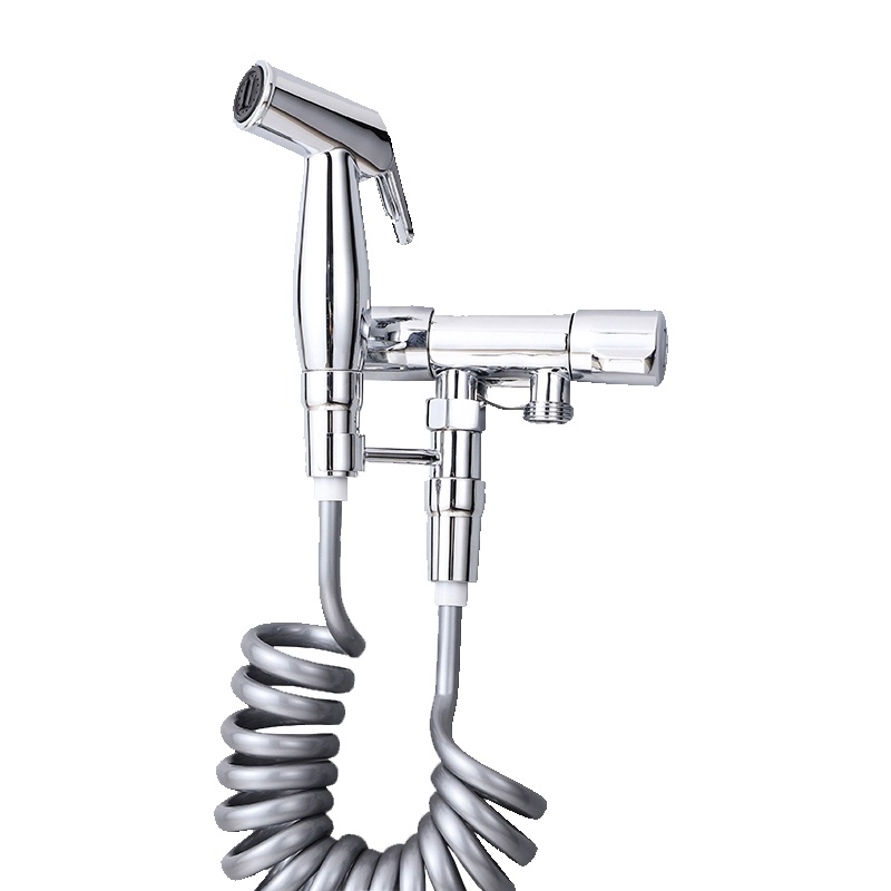 马桶喷抢龙头净身妇洗器冲洗器挂墙式马桶伴侣套装喷冲洗带手持花洒一进二出角阀套餐卫生间厕所-A款4件套