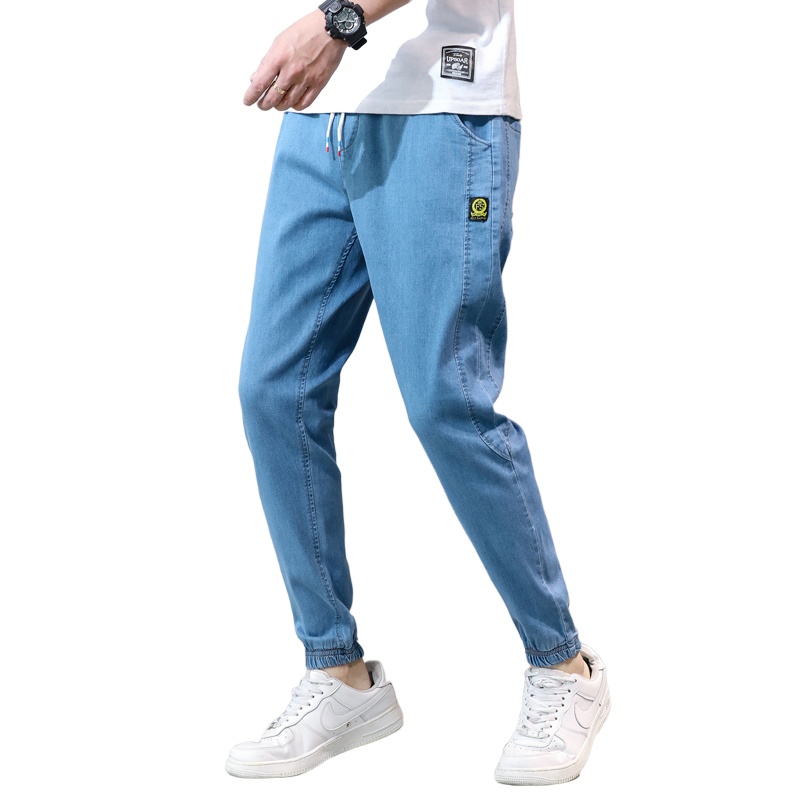 茜靓CHYLLIRN牛仔裤男士秋冬款潮牌宽松保暖工装休闲裤冬季束脚长裤子