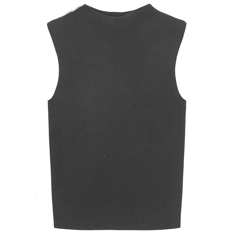 上新拉夏贝尔candie's秋冬新款针织套头半高圆领打底无袖毛针织30081528