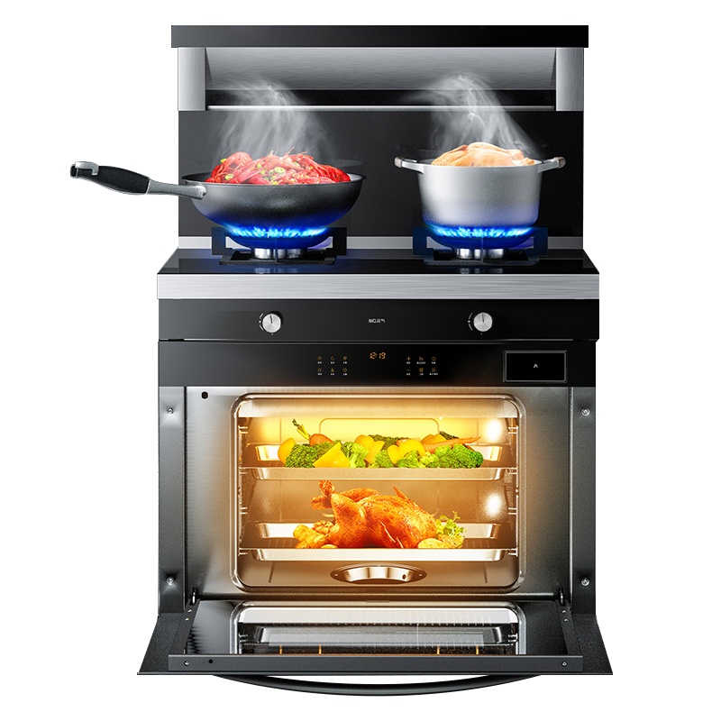 老板名气集成灶蒸烤一体灶FT12A多模式智能蒸烤一体机+530R-16智能恒温燃气热水器16升天然气组合套装