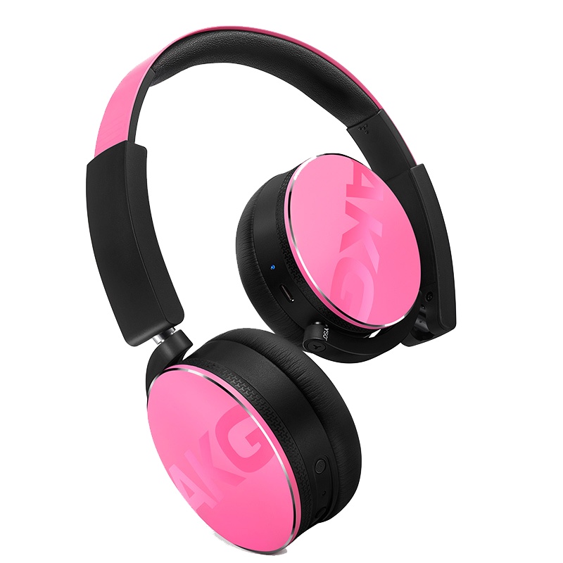 AKG Y50BT蓝牙头戴式耳机 无线运动跑步重低音封闭耳麦 粉色