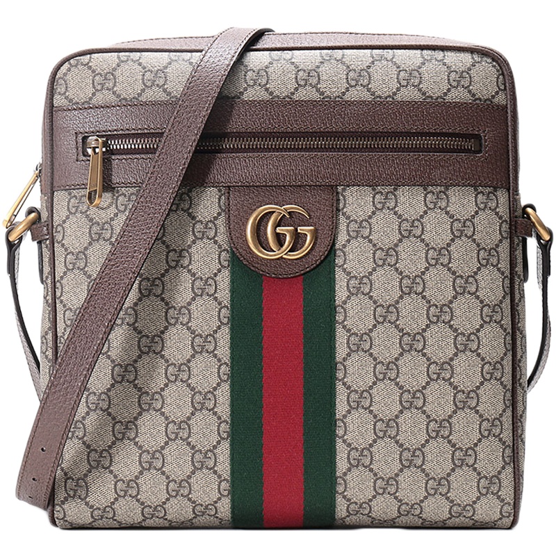 GUCCI 古驰 男士Ophidia系列高级人造帆布邮差包单肩斜挎包 547926 96IWT