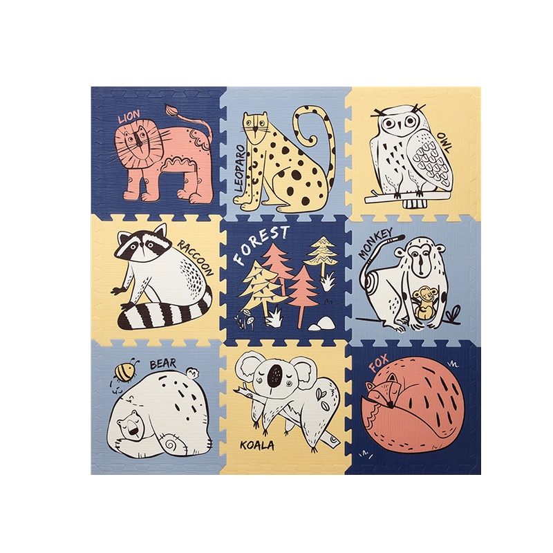 babycare宝宝爬行垫拼接加厚家用婴儿无味客厅爬爬垫儿童 泡沫地垫奇洛埃丛林6片装单片58cm*58cm*1.5cm