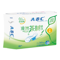 ABC日用卫生巾 轻透薄网感棉柔240mm*8片 (含澳洲茶树精华)(新老包装随机发货)