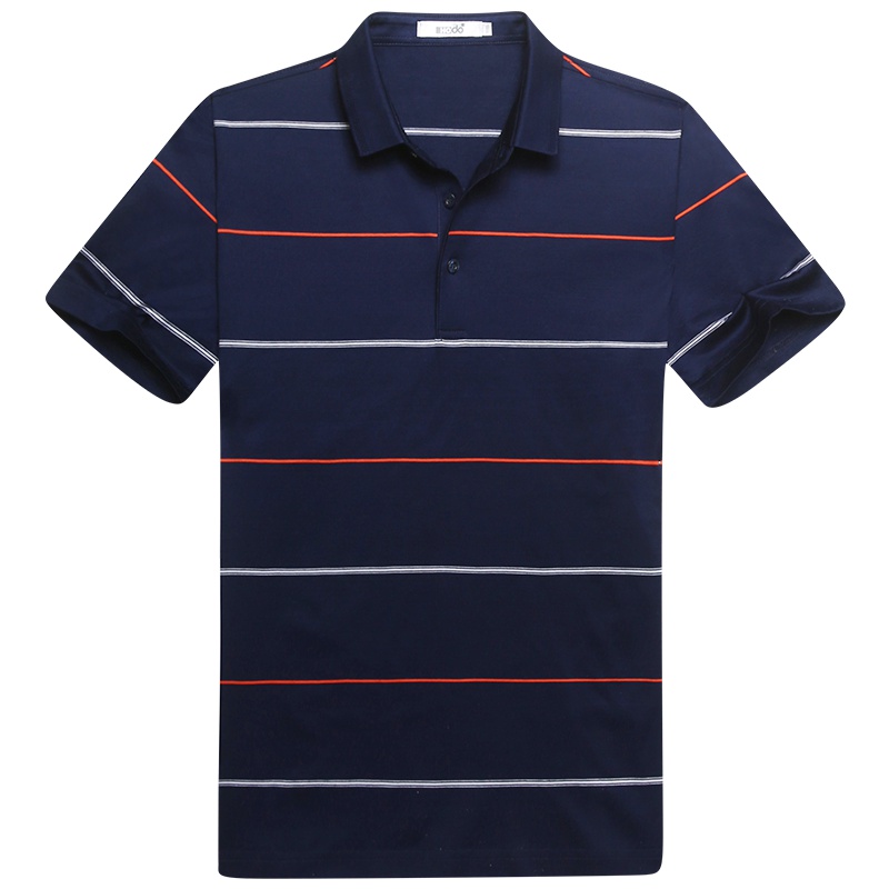 HODO红豆男装 男士短袖Polo衫 夏季男士商务条纹提花全棉短袖T恤男