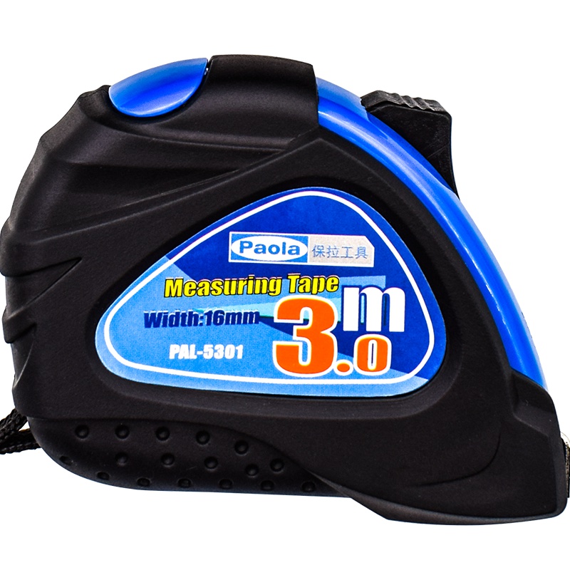 [苏宁自营]保拉(Paola)工具 橡塑壳钢卷尺3米×16mm包胶自制动双色尼龙涂层钢带尺 5301