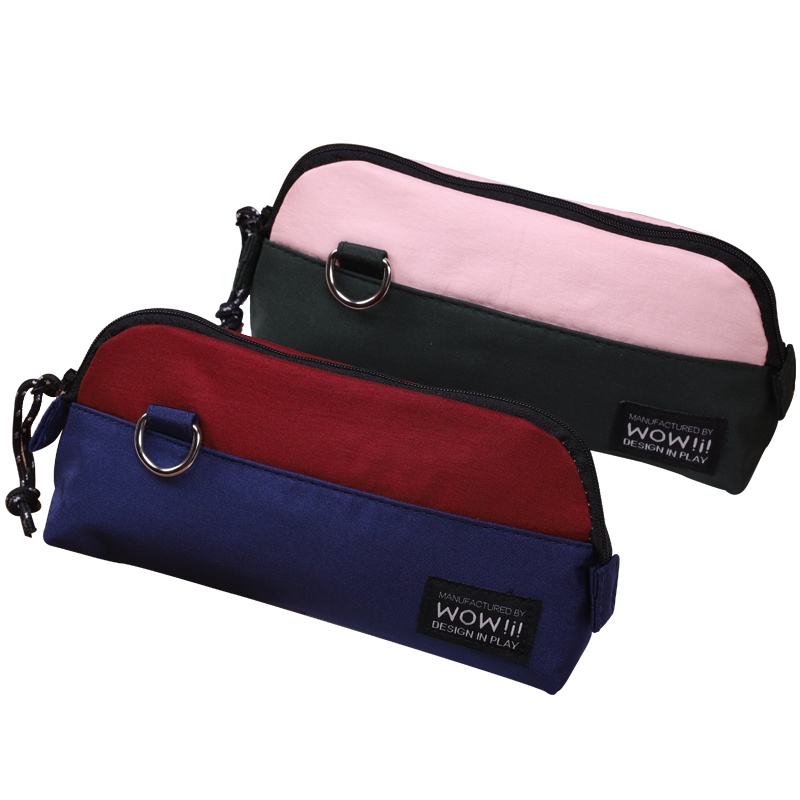 三木(SUNWOOD)大容量帆布笔袋拼色韩国简约ins风女小清新创意可爱网红文具盒高中生铅笔袋日系潮初中生女生小学生男