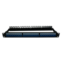 辉宏时代1U直插型网络工程级配线架超五类六类24口免打网络配线架工程级理线架