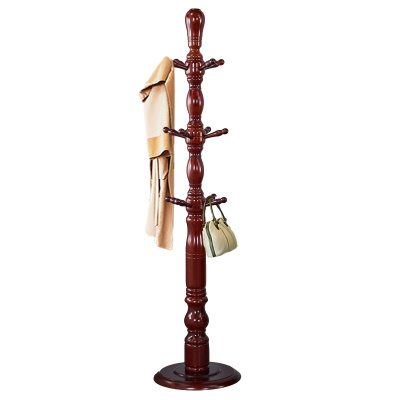 创世人 衣架卧室落地欧式衣帽架实木北欧简约现代衣服架单杆式木质挂衣架