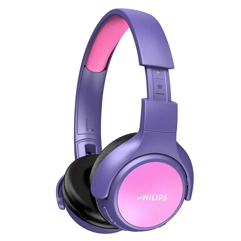 飞利浦（PHILIPS） 儿童耳机 学习耳机头戴式无线蓝牙耳机低分贝护耳学生耳机耳麦 TAKH402 粉红色 蓝牙版