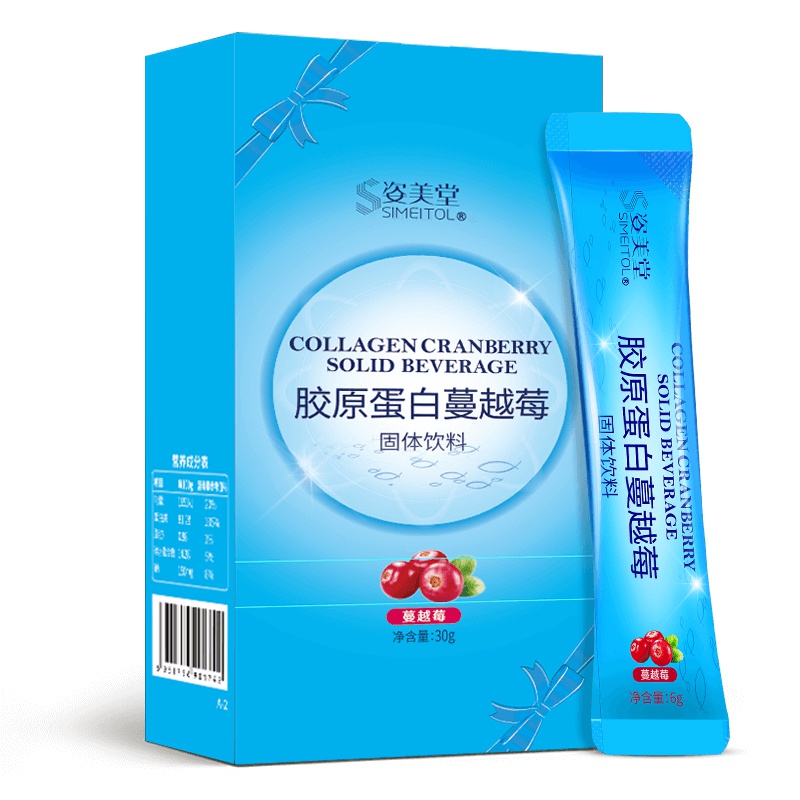 姿美堂(SIMEITOL)蔓越莓胶原蛋白肽粉30g5条体验装(6g*5袋/盒)