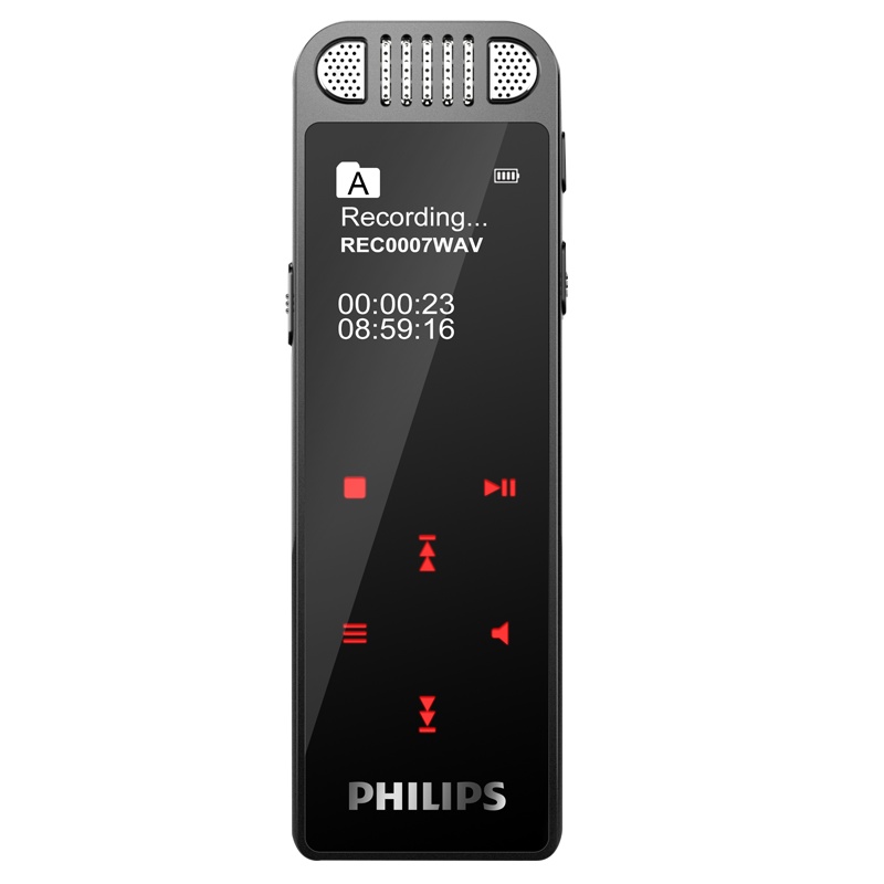 飞利浦VTR8060录音笔语音转文字专业学生会议超长待机商务取证内录插卡大容量高清降噪远程wifi录笔音器蓝色