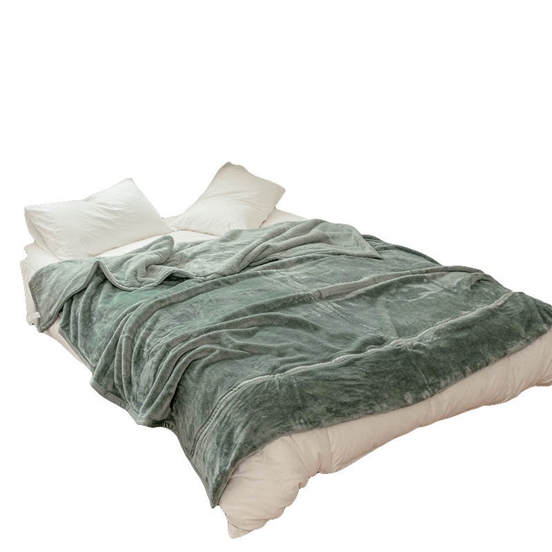 加厚双层法兰绒毯子办公室午睡冬季拉舍尔毛毯床单珊瑚绒被子保暖