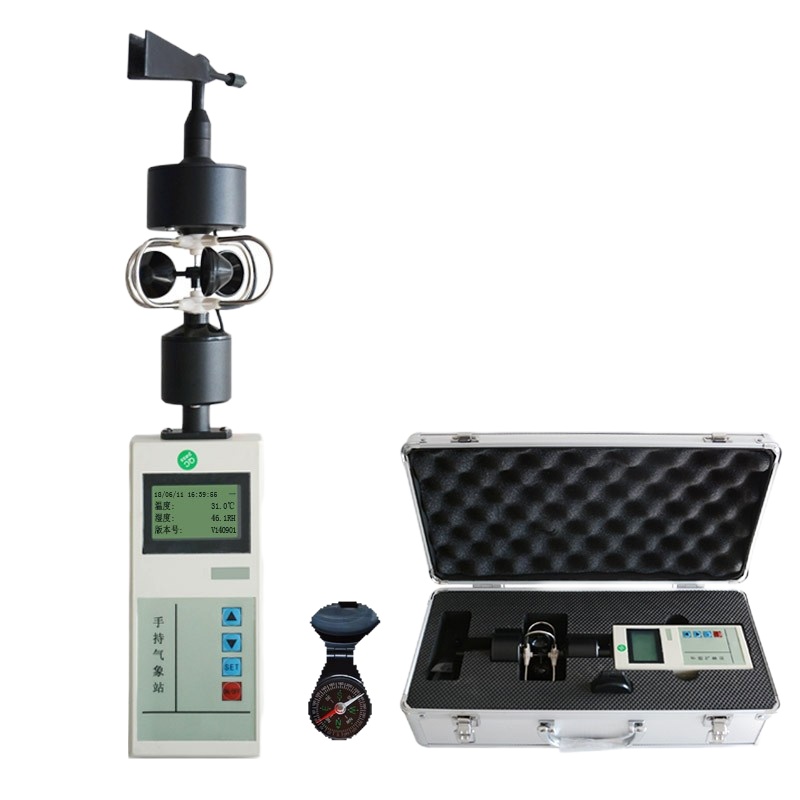 兵器库 BQK215 手持式气象站温湿度大气压气象仪 显示GPS定位 风速+风向+温度+湿度+大气压力