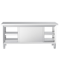 乐创(lecon)商用双通工作台 201不锈钢打荷工作台2200*1000 LC-J-ST2210