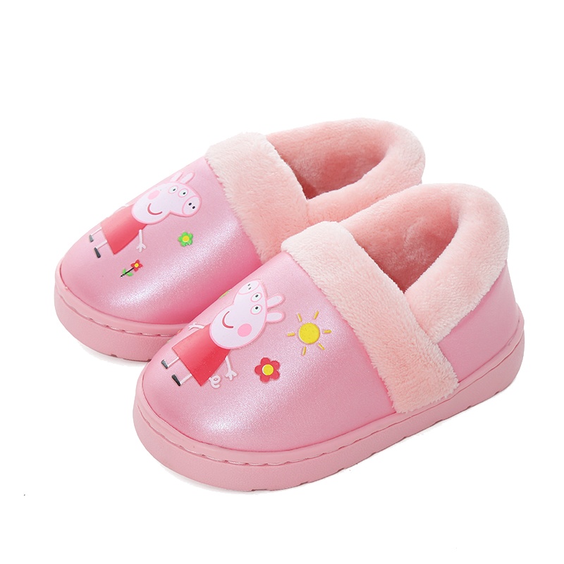 小猪佩奇 Peppa Pig儿童皮质拖鞋包跟棉鞋男童防滑家居鞋女童儿童棉拖鞋8862