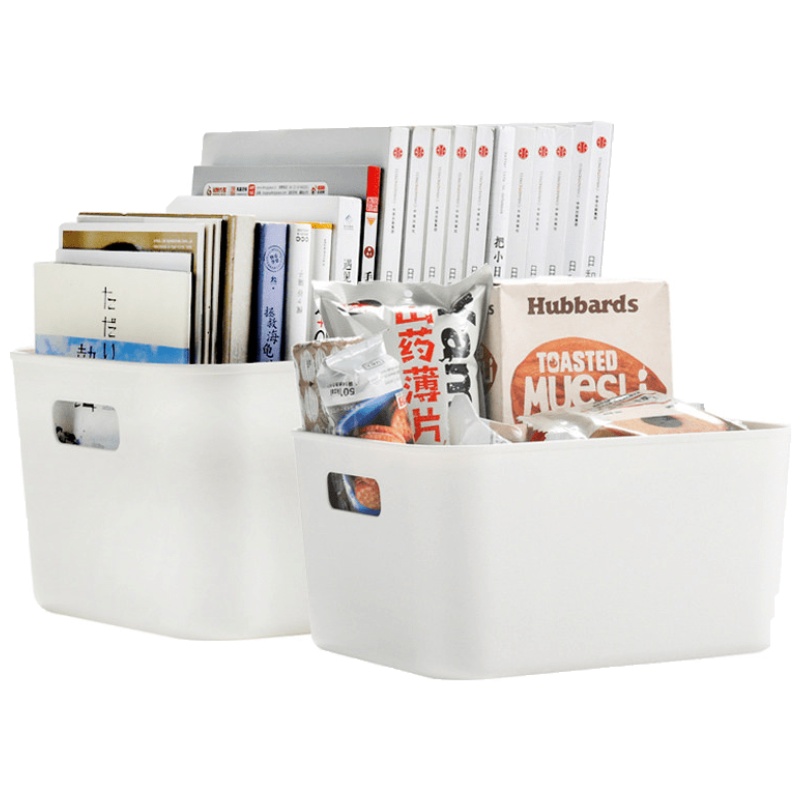 家柏饰(CORATED)杂物整理盒简约收纳盒浴室化妆品收纳篮桌面杂物零食收纳筐