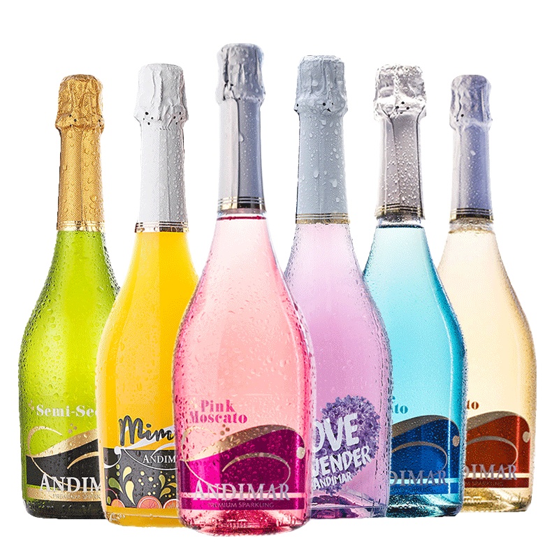 西班牙原瓶进口起泡酒 爱之湾(ANDIMAR)莫斯卡托缤彩果香气泡甜酒葡萄酒750ml*6支箱装