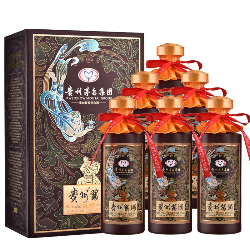 贵州茅台集团 贵州酱酒七窖优品 53度酱香型白酒500ml*6瓶 整箱装