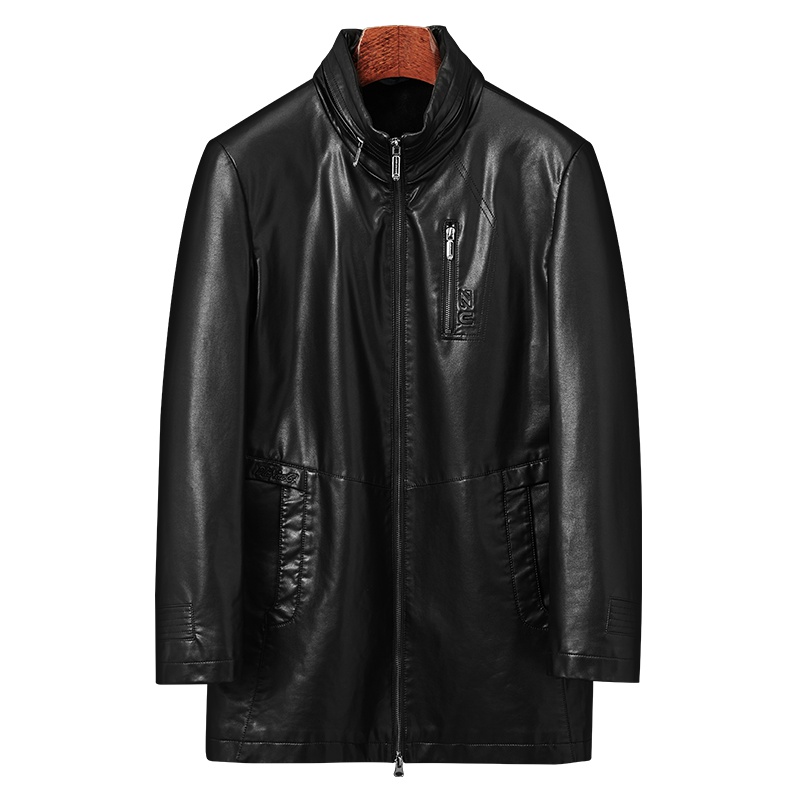 雅鹿男装皮衣男秋季新款休闲百搭立领男士皮衣外套11030816