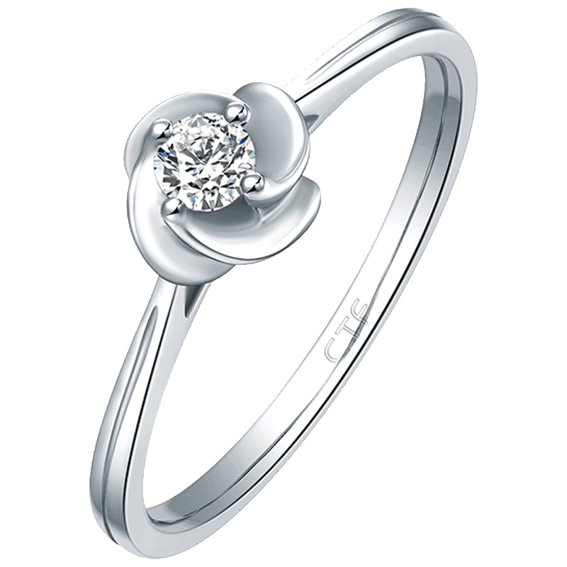 周大福Ringism系列18K金钻石戒指钻戒女U163038