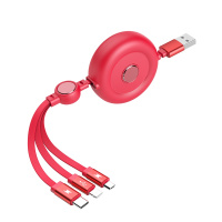 古尚古数据线iPhone6s一拖三充电线器适用苹果8p华为手机快充[苹果TYPE-C安卓一拖三]鼠你最红 1.1米