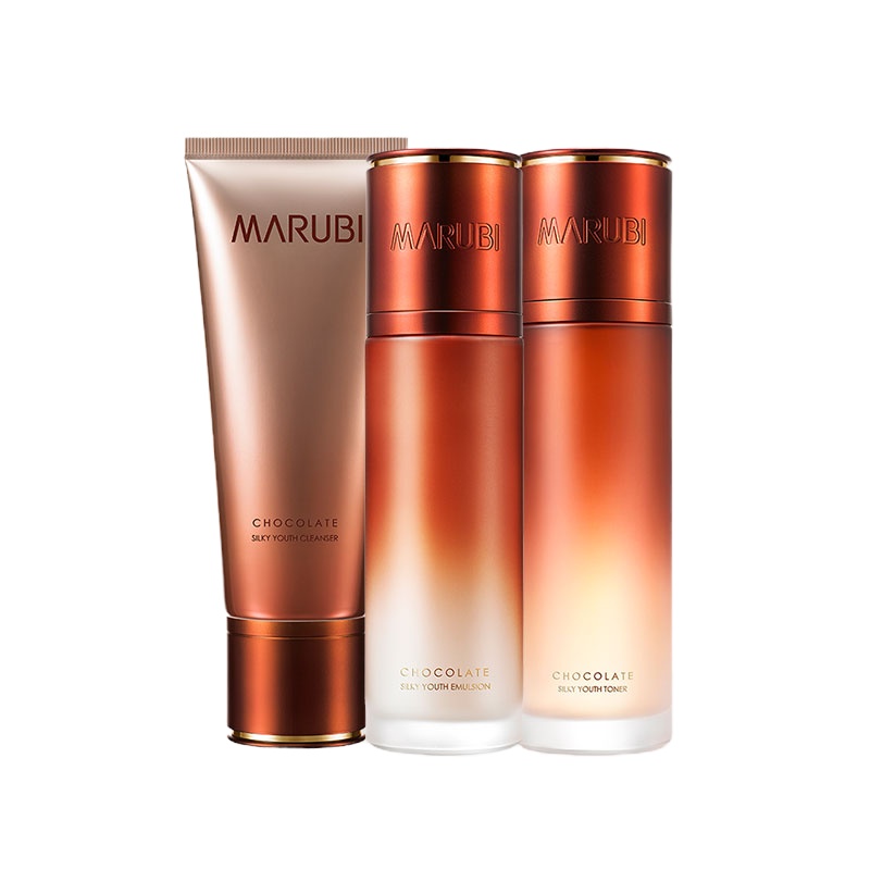 MARUBI丸美护肤套装 巧克力青春丝滑基础三件套 干纹细纹修护滋润营养淡化保湿补水紧肤淡皱面部护理化妆品女旗舰店官方