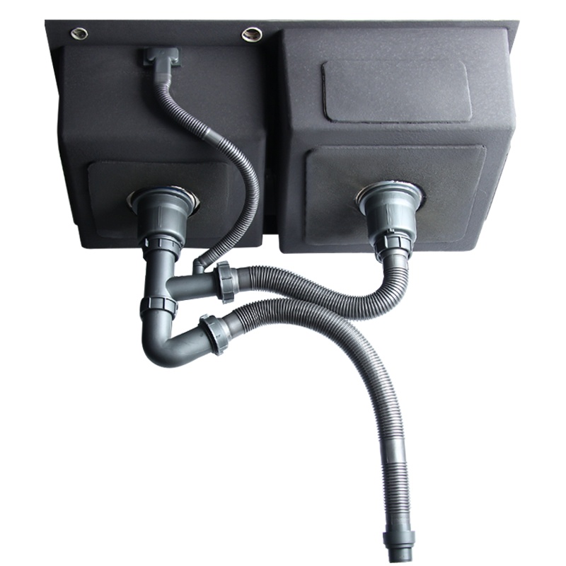 YHMJOO厨房水槽下水器洗菜盆下水管配件双槽排水管洗碗盆洗菜池下水器水池排水管防臭防堵