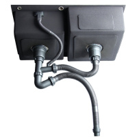 YHMJOO厨房水槽下水器洗菜盆下水管配件双槽排水管洗碗盆洗菜池下水器水池排水管防臭防堵