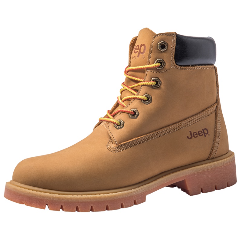Jeep吉普男鞋工装机车高帮系带靴子男英伦时尚百搭休闲工装鞋