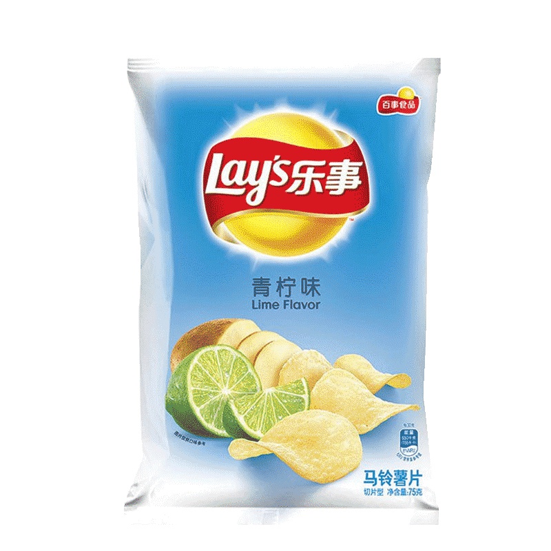 乐事(LAY'S) 薯片 清新清爽青柠味70g袋装(休闲零食) 增量装随机发货