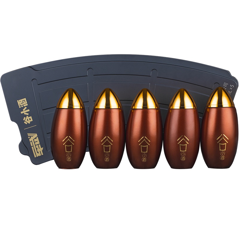 谷小酒 弹匣礼盒 53度 100ml*5瓶 礼盒装 酱香型白酒 军武次位面联名款