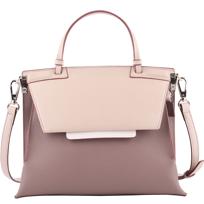 都宝路(dubaolu)时尚百搭撞色头层牛皮手提包斜挎包大容量女包