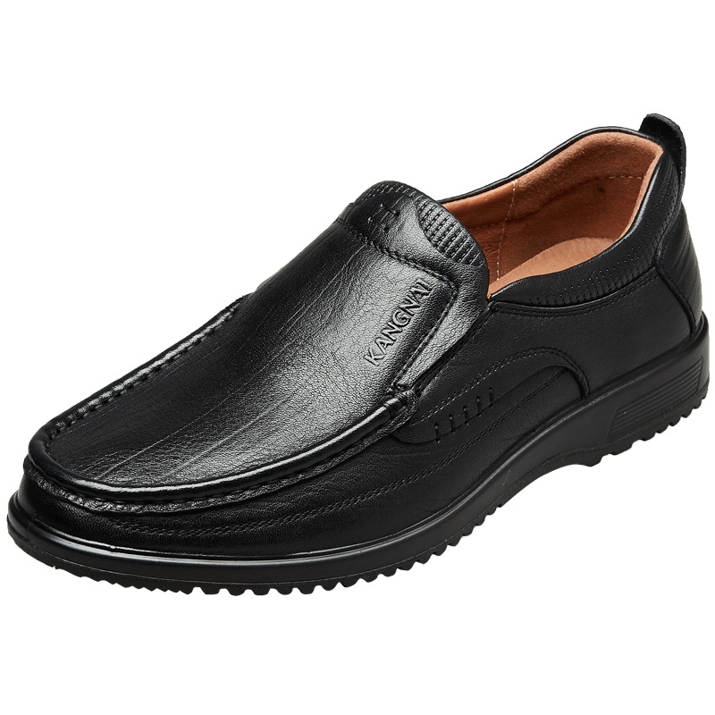 康奈男鞋 秋季男士商务休闲鞋真皮套脚皮鞋厚底圆头舒适男鞋驾车皮鞋爸爸鞋1177702