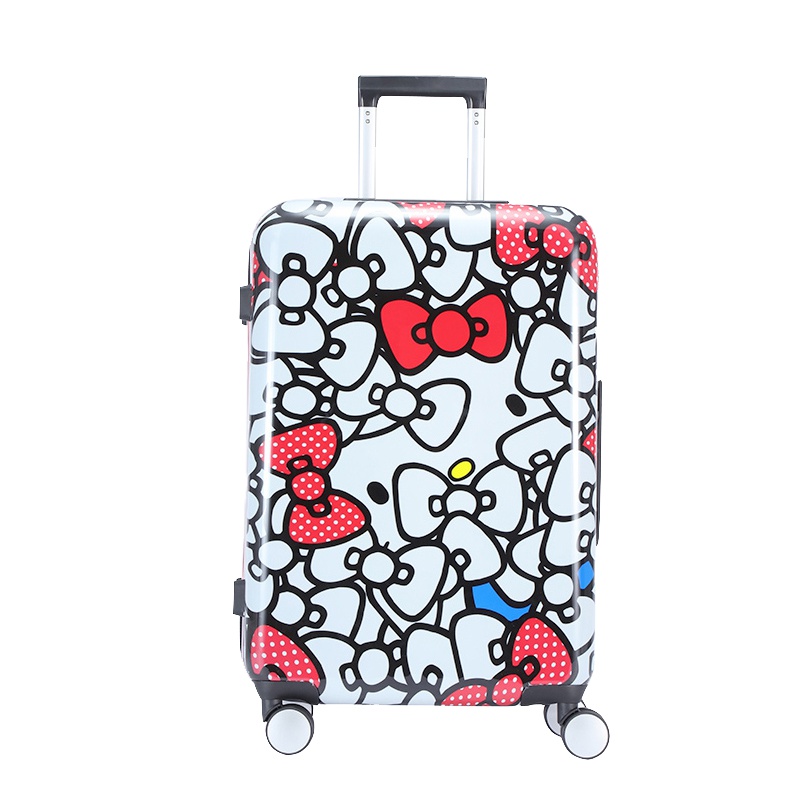 HELLO KITTY 印花设计hellokitty系列ABS拉杆箱 24寸 猫咪印花红白
