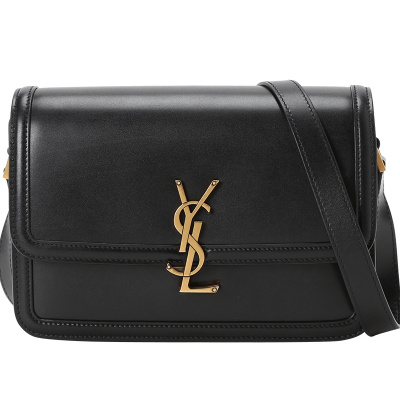 预售 圣罗兰YSL SOLFERINO 口盖包中号 字母LOGO光面皮 女士单肩包 634305金扣