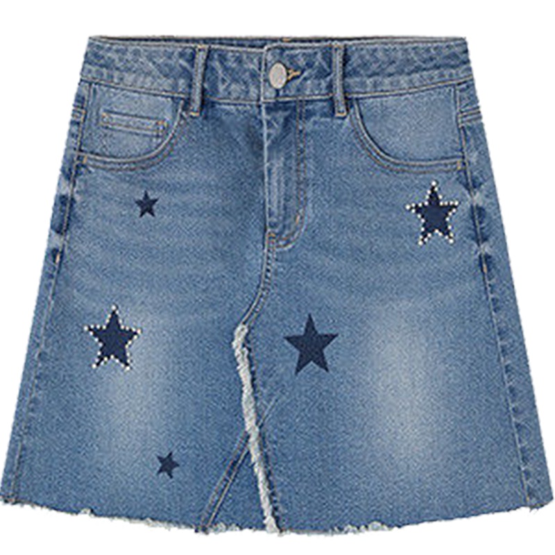 【热卖】拉夏贝尔旗下拉贝缇秋女修身短裙牛仔裙百搭A字裙半截裙60007219