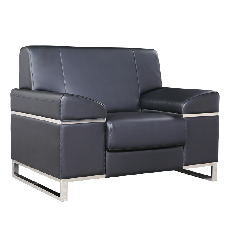 [红心家居]现代简约时尚皮艺办公沙发单人位沙发客厅公寓沙发